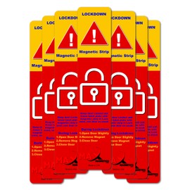 50 Pack Lockdown Magnetic Strips for School Lockdowns, Full Size - Easy and Quick Way to Lock Doors in The Event of a Lockdown or an Emergency.