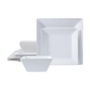 TP 12-Piece Square Dinnerware Set, Melamine Dishes Set with Bowls