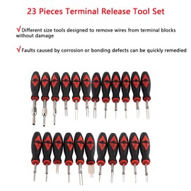 CASTNOO Terminal Removal Tool Kit for Car, 23 Pieces Terminal Release Tool Set Wire Electrical Connector Crimp Pin Remove Terminal Block Wires Without Damage