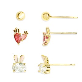 Agriajun Tiny Stud Earrings Set for Women - Cute Dainty Crystal CZ Rhinestone Hypoallergenic Minimalist Small Cartilage Helix Ear Piercing Earring Jewelry Gift, Stainless Steel, Cubic Zirconia