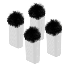 PhantAccy Windscreen/Pop Filter for DJI MIC Wireless Lavalier Microphones - Furry Mic Cover for Wind & Ambient Noise Reduction (4 PCs, Black)