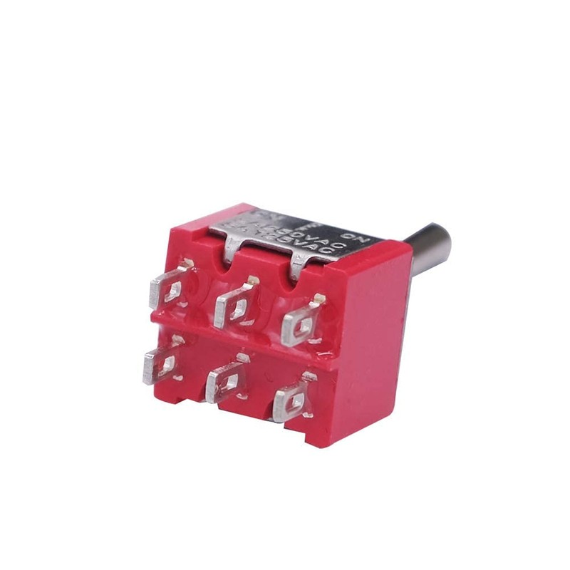 mxuteuk 6pcs Mini Miniature Momentary Toggle Switch (ON)/OFF/(ON) 6 Terminal