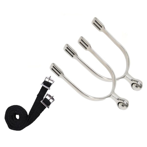 MORECP Horse Spur Western Stainless Steel Spurs, Paired with PP