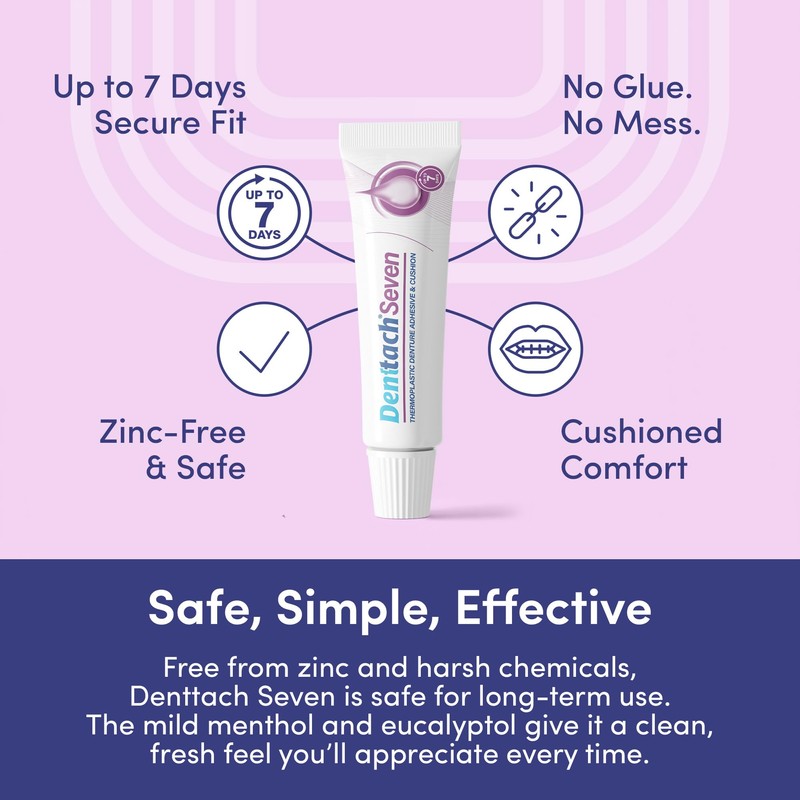 Denttach Denture Adhesive, Thermoplastic Denture Adhesive, Cushion and Reliner, Comfortable,