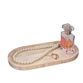 CasaCouture Travertine Marble Bathroom Sink Vanity Tray-10 X5 Jewelry Organizer & Perfume Tray-Durable Bathroom Counter Tray -Countertop Organizer for Room Decor Aesthetic (Travertine Beige, 9.8X4.7)