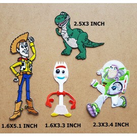 M I GENIUS CARTOON CHILD PATCHES Lot of 4 Triangular Embroidered Iron-On Patches: Movie, Cartoon Theme, 1.6X5.1 INCH, Blue, Cotton, Kid