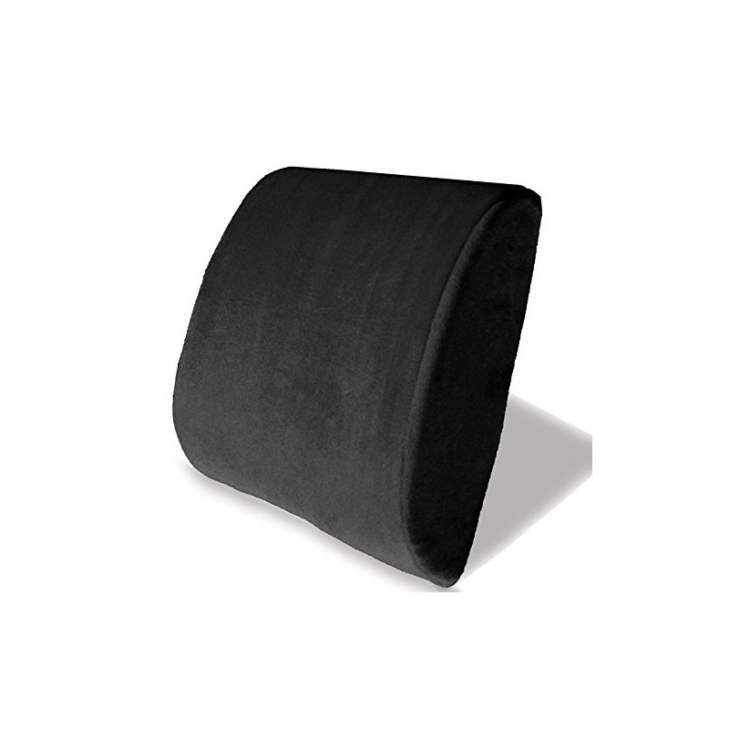 Bookishbunny Premium Memory Foam Lumbar Support Cushion Pillow (Black)