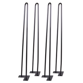 Hairpin Legs (Matte Black) DIY Industrial Strength Mid Century Modern Table Legs, Set of 4 (30'')