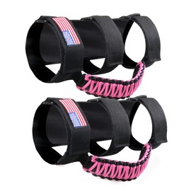 RERPRO Roll Bar Grab Handles for Jeep Wrangler CJ YJ TJ JK JL 4XE Gladiator JT 1955-2024 2.0”-4.0” Roll Cage Paracord Grip Handle for All Jeep Off Road UTV ATV Polaris RZR Ranger Can-am 2 Pack Pink