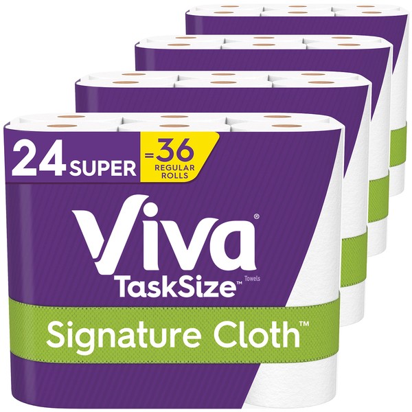 Viva Signature Cloth Paper Towels, Task Size - 6 Count (Pack of 4)