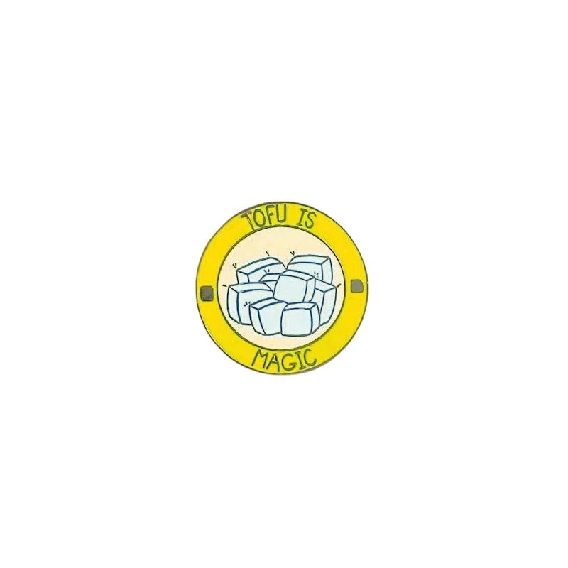 Red Parka Enamel Pin - Tofu is Magic