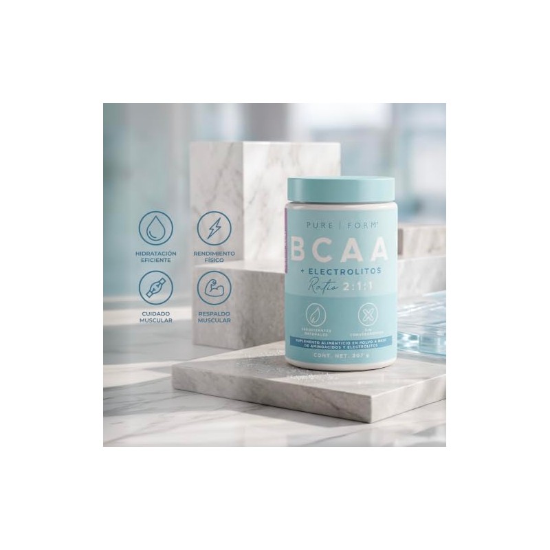 Pure Form BCAA Electrolitos BCAA Suplemento en polvo con Electrolitos