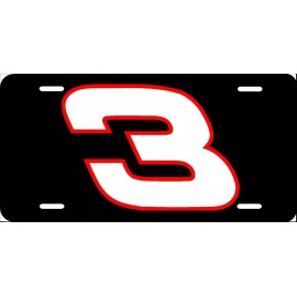 Unbranded DALE EARNHARDT #3 Nascar Legend -  License Plate New Car Tag Metal Black - USA