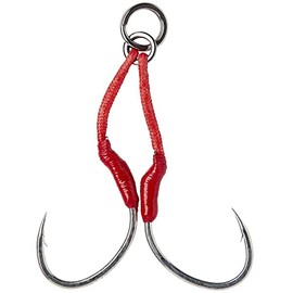 Savage Gear Double Bloody Assist Hook SJ Pack of 2 Size 1/0 to 3/0 Catcher Hooks for Slow Jigging (1/0)
