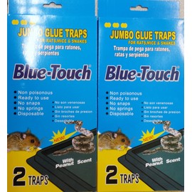 2 Packs of 2 Blue-Touch Jumbo Rat, Mice, and Snake Traps Total 4 Traps)
