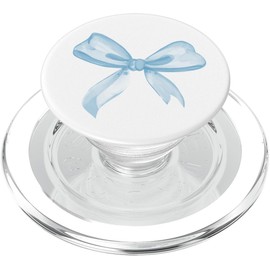 Aesthetic Light Blue Bow in Watercolor PopSockets PopGrip for MagSafe