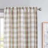Bapawfish Tan Gingham Buffalo Check Beige and White Window Curtain
