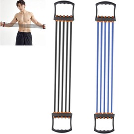 MTSDM 2Pcs Chest Expander, 5 Tubes Removable Ajustable Arm Strength Trainer Exercise Resistance Bands Puller, Handle Arm Strength Trainer Arm Expander Chest Developer for Men Women Home Fitness