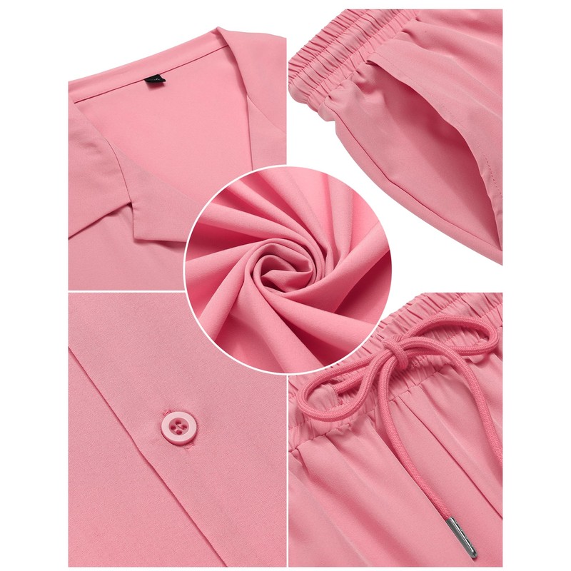 LecGee 2 Piece Outfits for Mens Tracksuit Shirt and Pants