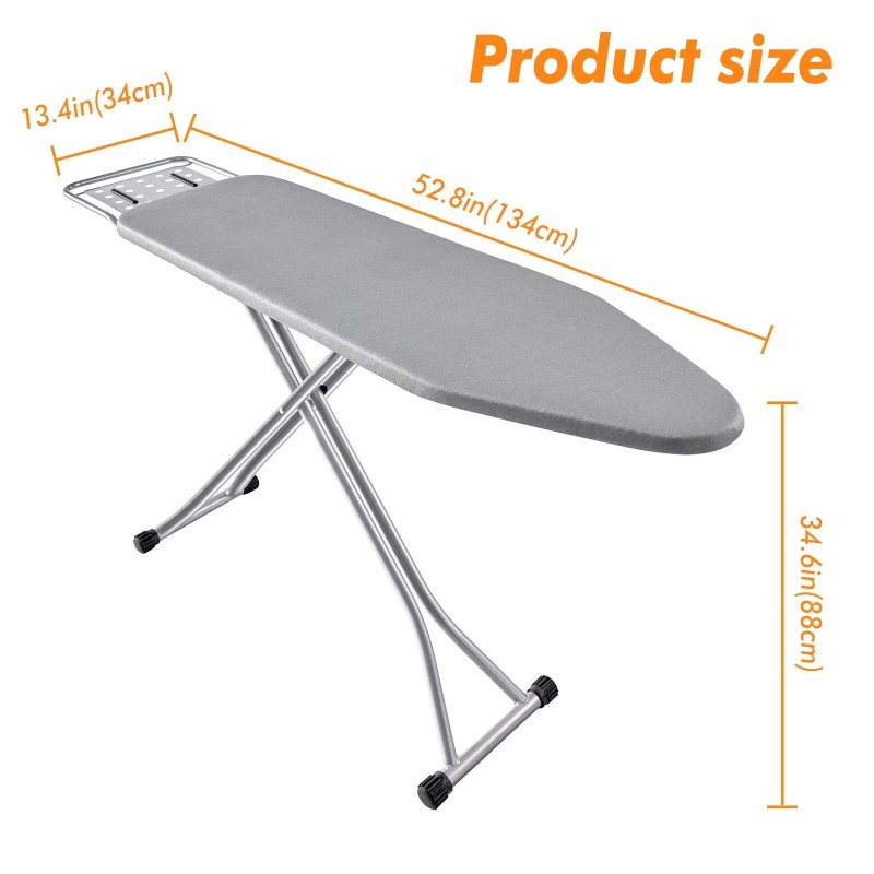 BKTD Foldable Ironing Board with Heat Resistant Cover, Steam Iron
