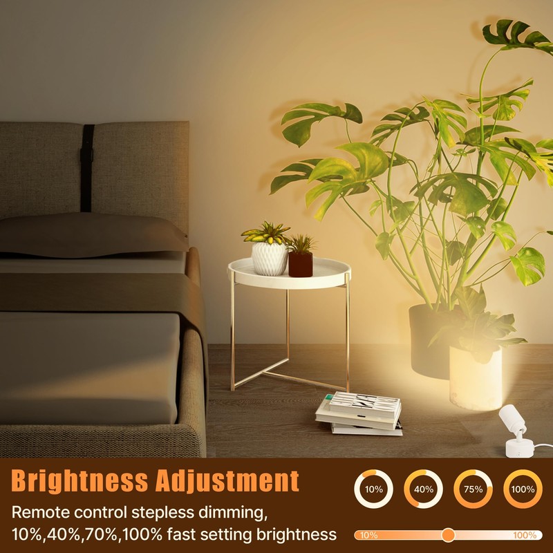 2 Pack LED Spot Lights Indoor, 5W Uplighting with Remote