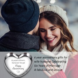 6th Anniversary Iron Gifts for Her Him 6 Year Anniversary Iron Gifts 4" Ring Holder Dish Jewelry Tray Wedding Gifts for Wife Husband Valentines Sweetest Day Gift for Women Couple