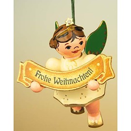 Christbaumschmuck Christbaumschmuck Engel Frohe Weihnacht - 6cm - Hubrig Volkskunst