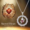 YueYuan Sacred Heart of Jesus Necklace 925 Sterling Silver Crown