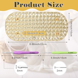 Coitak 3+6 PCS Bag Bases for Crochet with Braided Purse Handles for Bag Making, 2 PCS Crochet Hooks, 3 Colors Leather Purse Bottoms for Crocheting, 12 Inch Handbag Handles (Black, Gold, Silver)