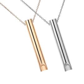 WMUVAZA Stress Relief Necklace Mindful Set of 2 Breathing Necklace Stainless Steel Necklace Portable Smoking Ceasing Aid for Men Women Meditation Breathing Relaxation