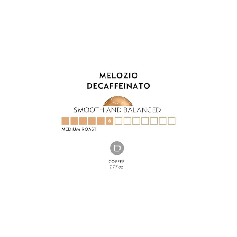Decaffeinato Pods, Roast Espresso Coffee Capsules (10 Count, Melozio Decaffeinato)
