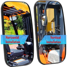 Tractor Mirrors,Forklifts Mirror, Universal Truck Mirror, Rear or Side View Reversing Mirrors 9x5inch (2Pcs)