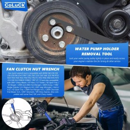 CoLuck Fan Clutch Wrench Set 32mm & 36mm Wrenches Fan Clutch Removal Tool Compatible Wi