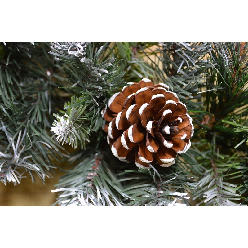 90cm (3ft) Frosted Glacier Christmas Swag with Pine Cones