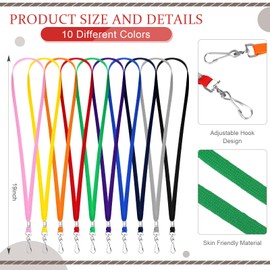 Wesnoy 1000 Pack Bulk Lanyards for ID Name Badges Holder Flat Lanyards with Hook Clip Swivel for Office School Accessories (Multi Colors)