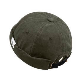 Croogo Roll Cap, Men's, Women's, No Brim, Fisherman Cap, Cotton, Watch, Round, Plain, Spring/Summer, Casual, Fashion Hat, G-CT84-Grey Green, 55.0-60.0 cm