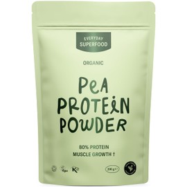 Everyday Superfood Organic Pea Protein Powder 200g, 80% Protein, Unflavoured, Vegan & Kosher