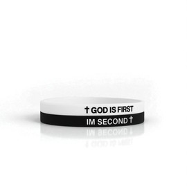GOD IS FIRST BRACELET, GOD IS FIRST IM SECOND Bracelets, Inspirational Bible Verses Bracelet, Religious Motivational Wristbands Bracelets Gifts for Men Women Teens (Large)