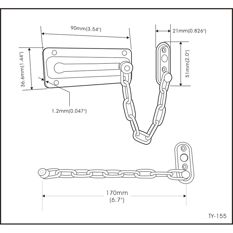QCAA Chain Door Guard Sturdy & Rust-Resistant Steel Chain Locks