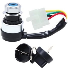 5 Wire 5 Pin Ignition Key Switch Compatible with 50cc 70cc 90cc 110cc 125cc 150cc 200cc 250cc Go Kart Dune Buggy ATV 4 Wheeler Quad，with Dust-Proof/Waterproof Cover