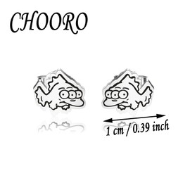 CHOORO Tiny Blinky Fishing Jewelry 3 Eyed Fish Studs Earrings Gift For Her (fish studs-CA)