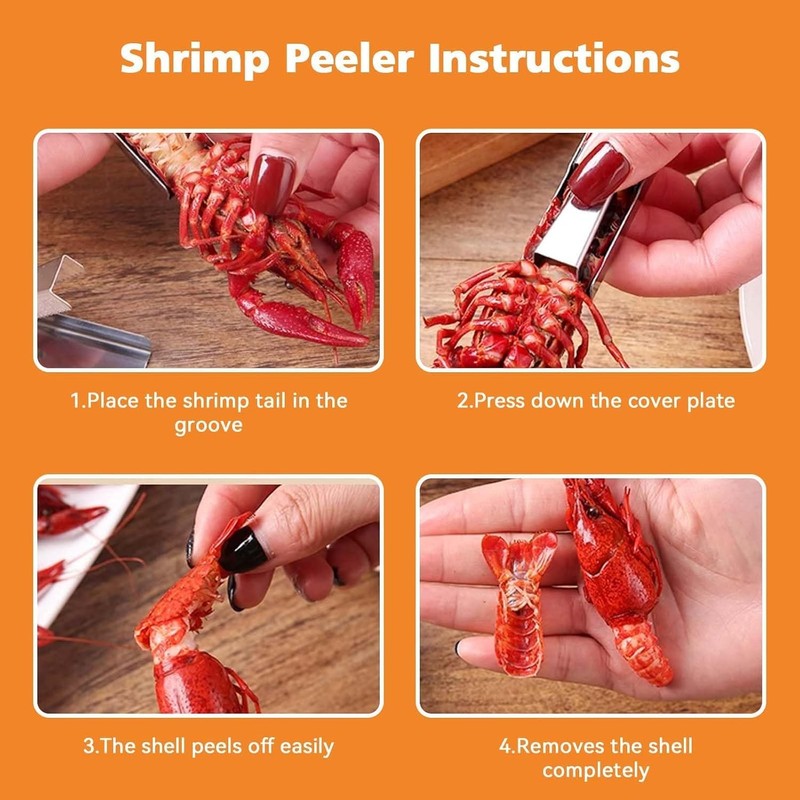 Stainless Steel Crawfish Peeler Tool, Shell Cracker and Tail Remover,