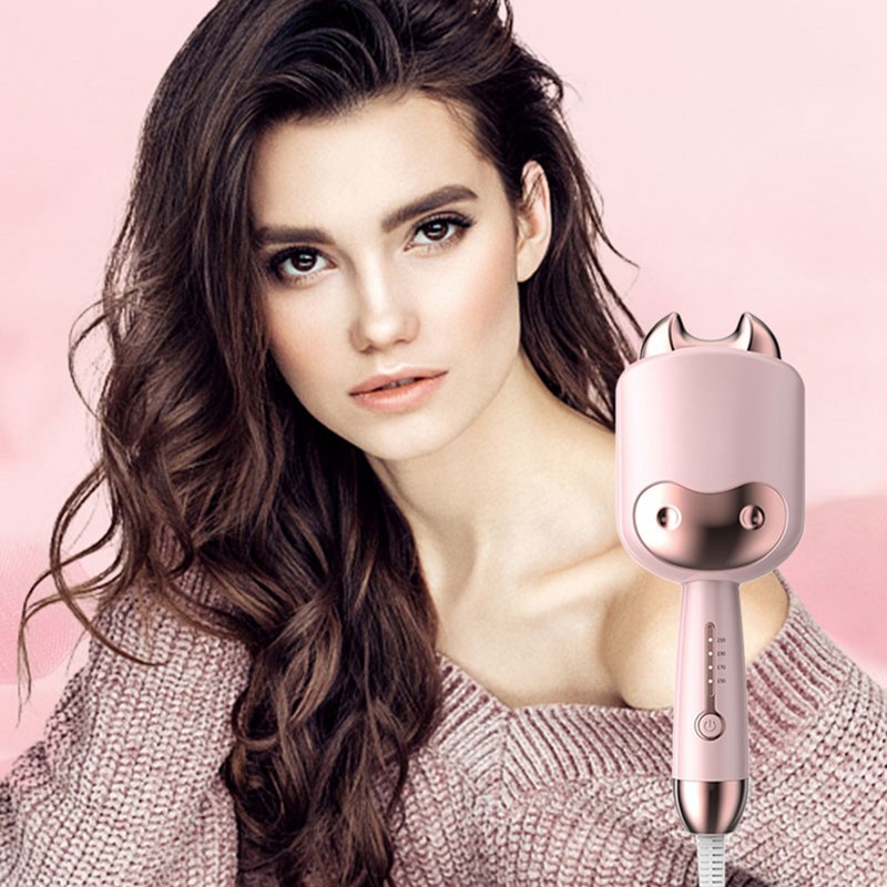 Cow Shaped Curling Iron Wand Professional 1.3 Inch Temperature Adjustable