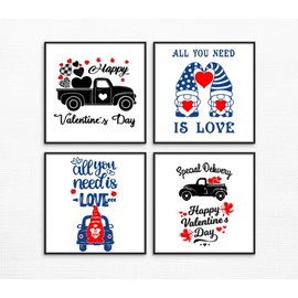 DGAGA 4PCS Valentine Self-Adhesive Silk Screen Stencils,Love Reusable Stencil Heart Holiday Templates Happy Valentine Mesh Stencils for Painting on Wood Ornaments,Card Crafts Supplies 8.5x11 in