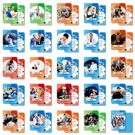 50PCS Occupational Cognition Flashcards for Kids,Waterproof Common Occupations Education Flash Cards, Children's Professions Educational Card, Double-Sided Toy Cards for Toddles
