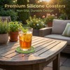 6-Piece Silicone Coasters Set with Holder, Premium Drink Pads, Non-Slip