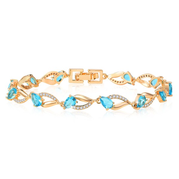 Richapex Women's Gold 18K Gold-Plated Tennis Bracelet Bracelets for Women