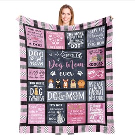 kituzol Dog Mom Gifts for Women, Birthday Gifts for Dog Lovers Women, Best Dogmom Present Blanket 50"x60"