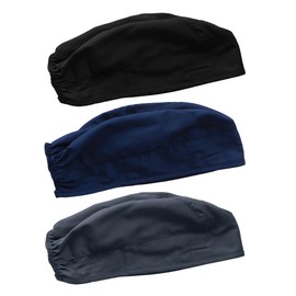 Cherokee Scrub Cap Women Nursing Hat Unisex Adjustable Cap with tie-back With Elastic For Better Fit Pack of 3-2506, Black/Navy/Pewter, One Size
