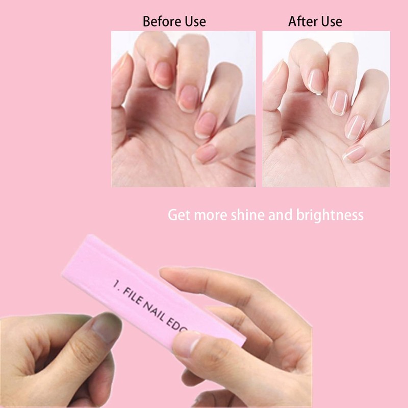 3PCS Nail Buffer Blocks，4-Sided Grit Professional Nail Files Manicure Treatment